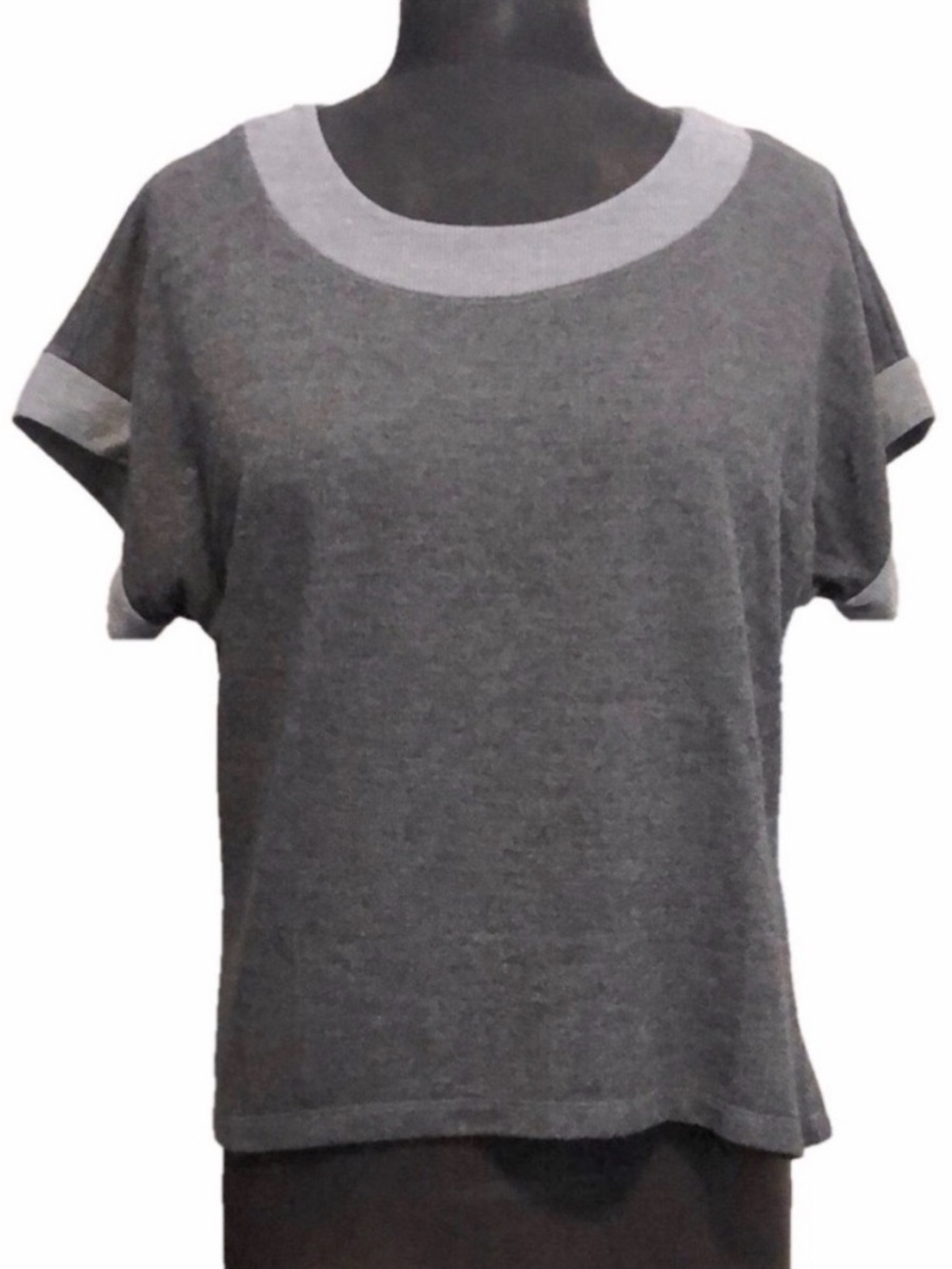 Danskin Top, Dark & Light Grey, Size Medium
